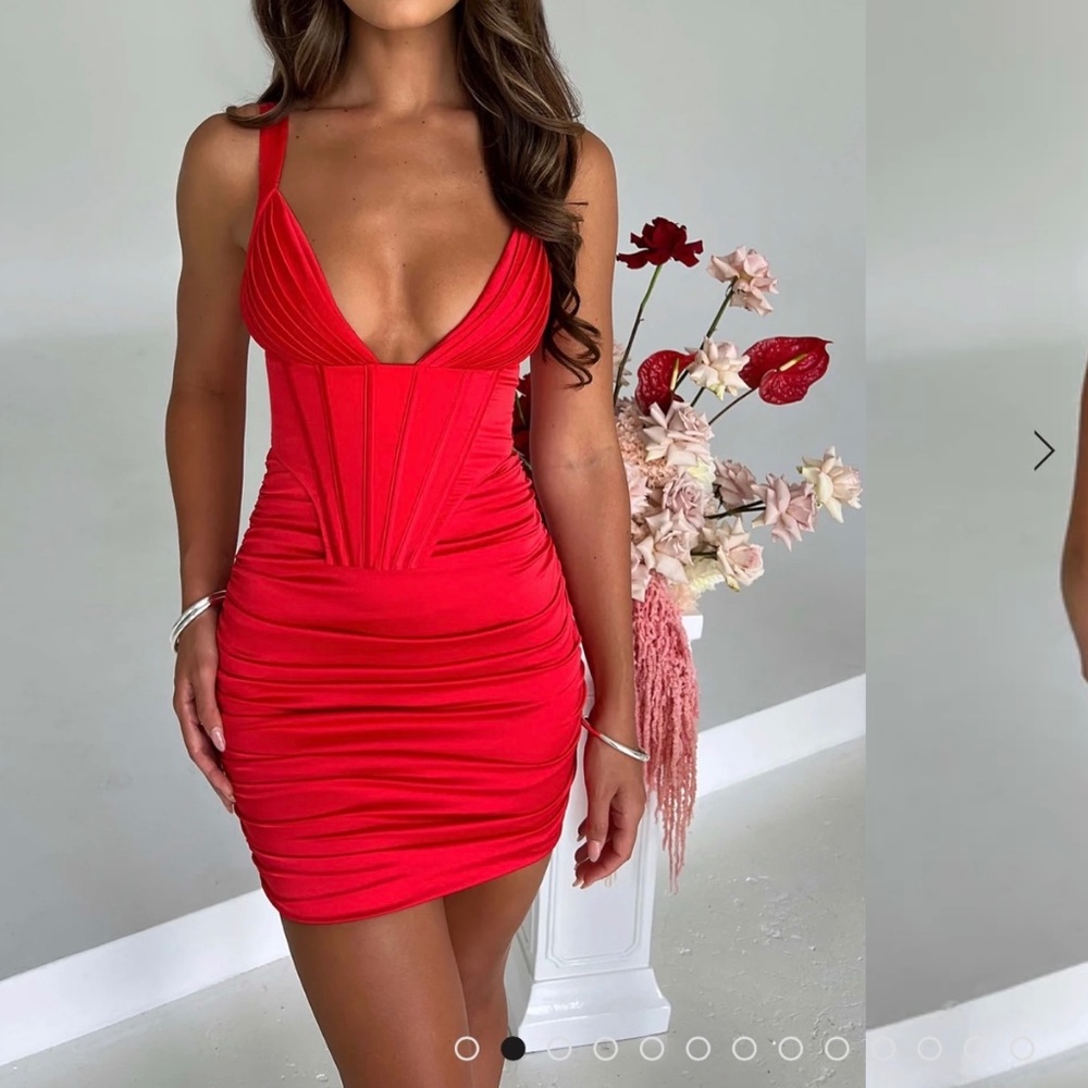 Izabella Mini Dress- Red